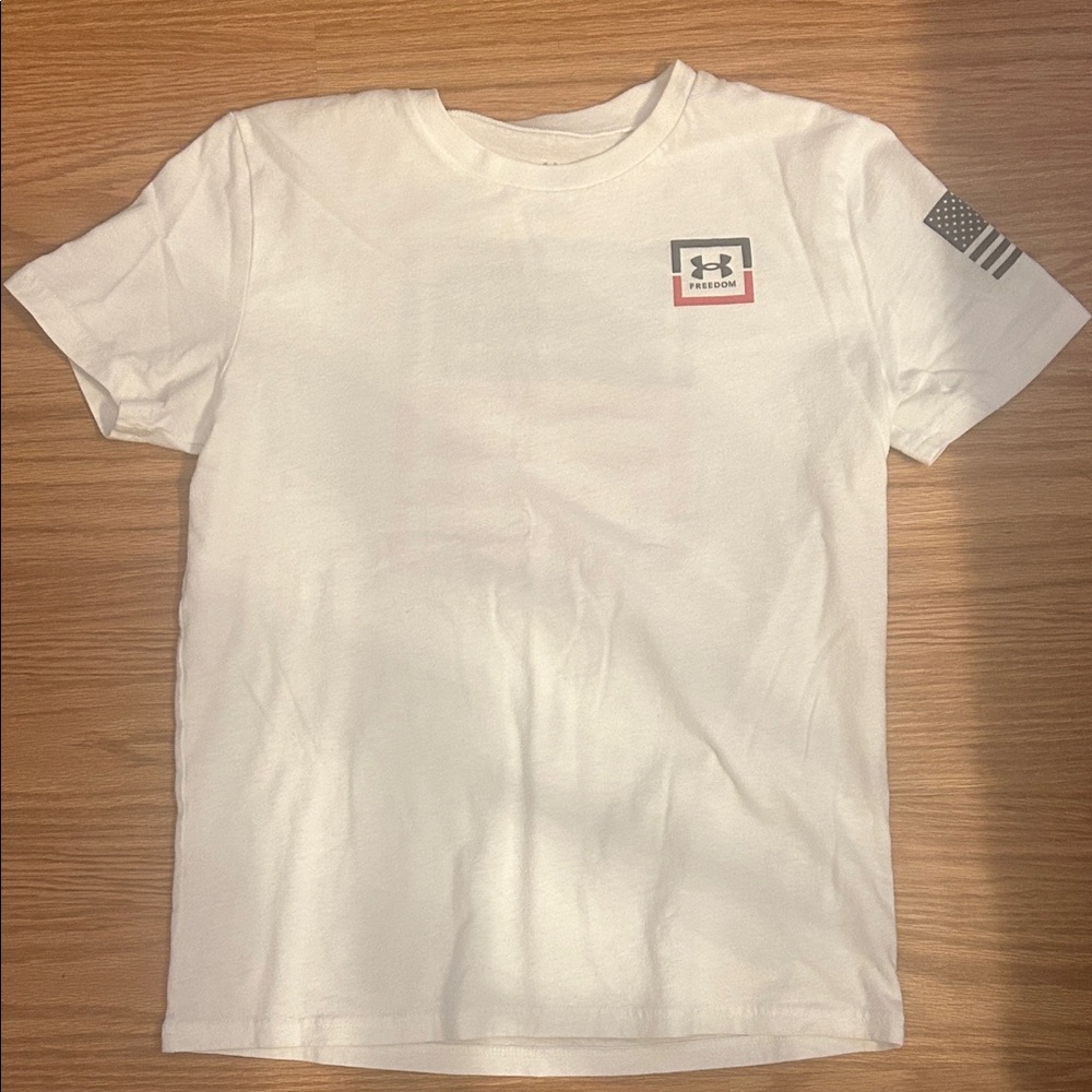 Under Armour Kids White Tee with Flag Detail